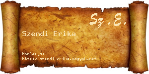 Szendi Erika névjegykártya