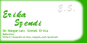 erika szendi business card